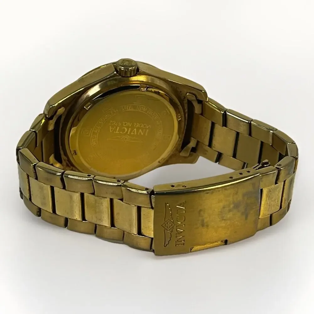 INVICTA Men's Specialty Blue Dial 18k Yellow Gold Plated Watch- Model 5762 w Box
